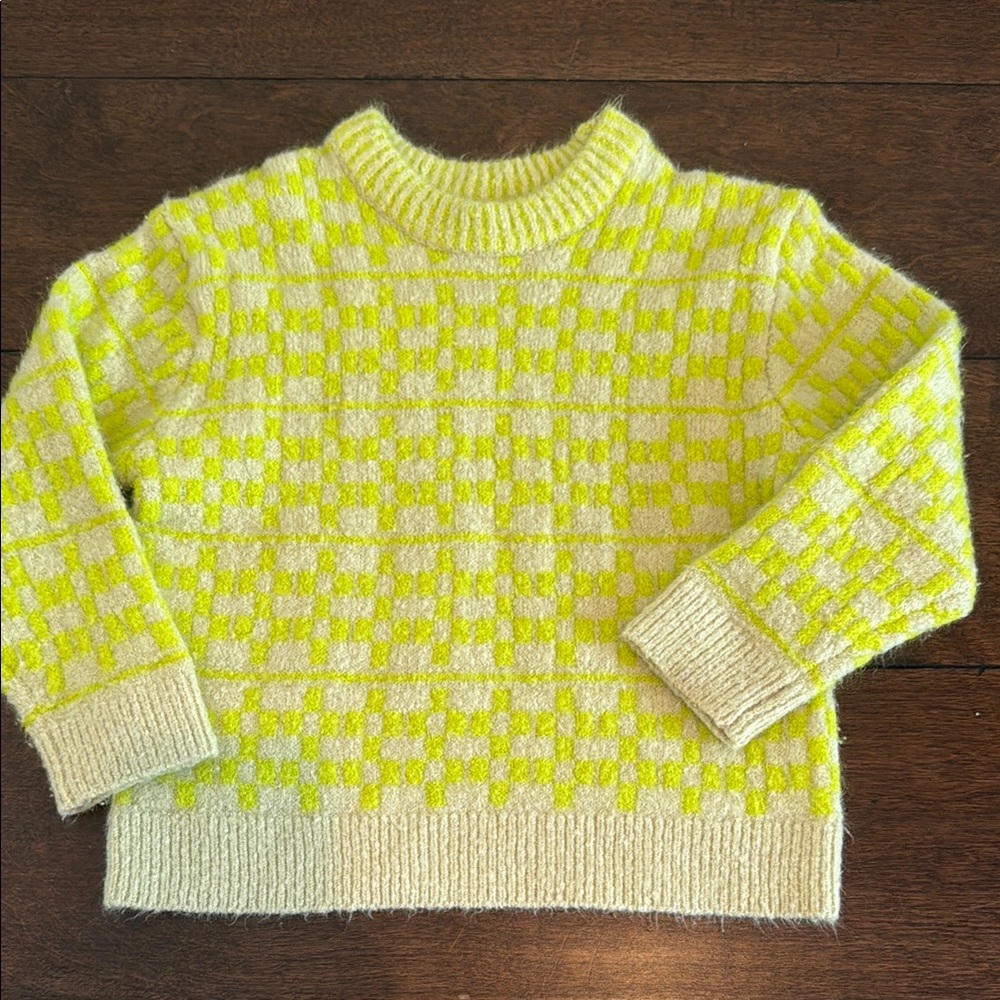 Toddler Zara 2-3 Yellow Checkered Sweater